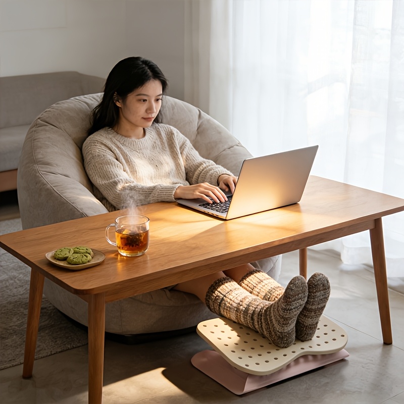 Footrest Under Desk - Reposapiés portátil con orificios y diseño
